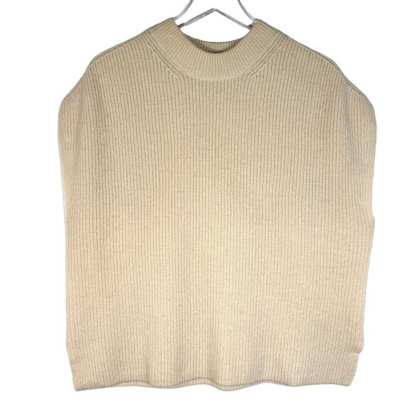 Boden Women's Rib Knit Pullover Sweater Vest L Sleeveless Beige Boxy - Picture 1 of 6